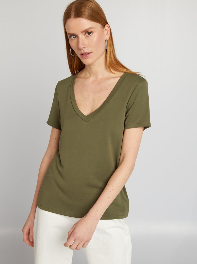 Blusa Plisada Elástica Blusa Mujer Zeagoo - Sin Mangas, Cuello En V, Plisada, Tallas S A XXL, Estilo Casual Elástico Camiseta Volantes Mujer