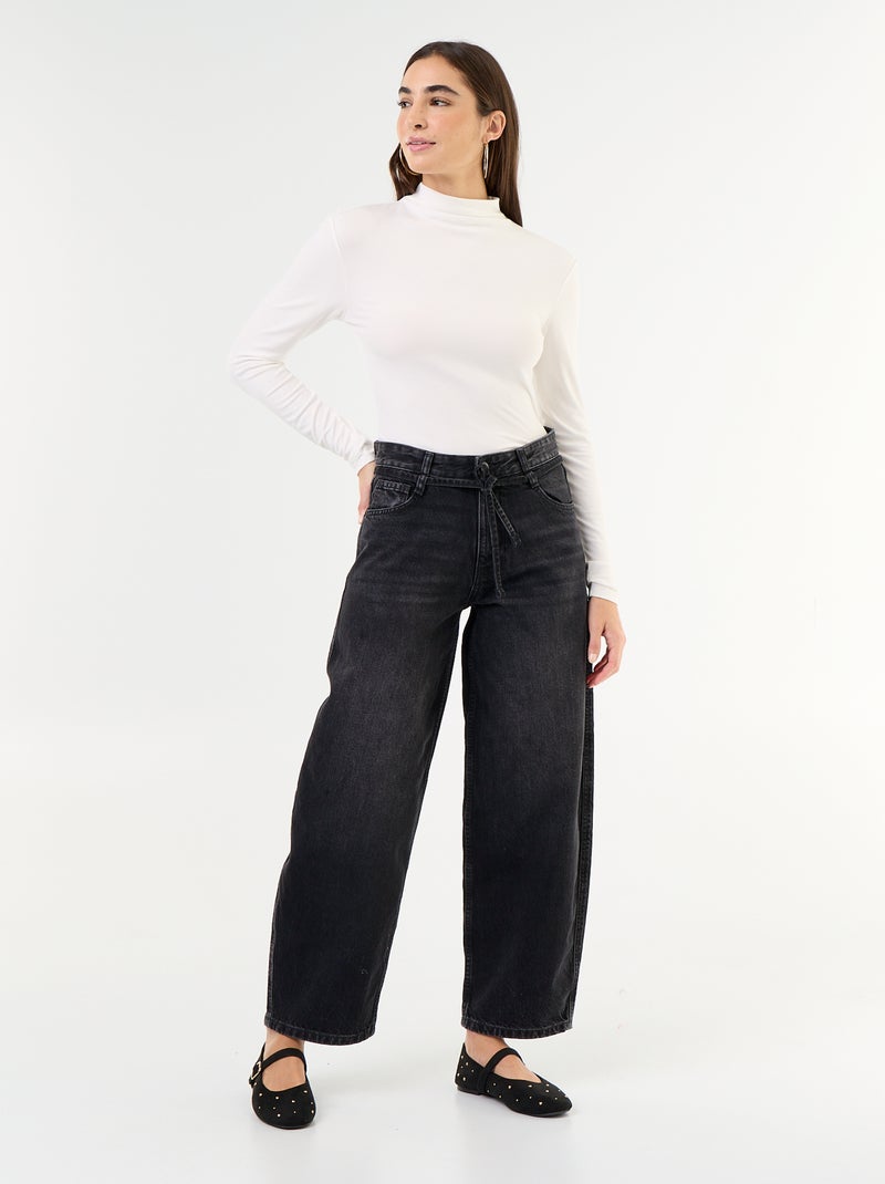 Camiseta elástica de cuello alto Blanco - Kiabi