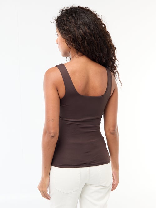 Camiseta elástica de cuello cuadrado - Kiabi Camiseta elástica de cuello cuadrado - Kiabi