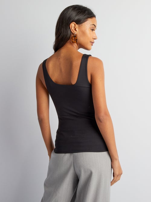 Camiseta elástica de cuello cuadrado - Kiabi Camiseta elástica de cuello cuadrado - Kiabi