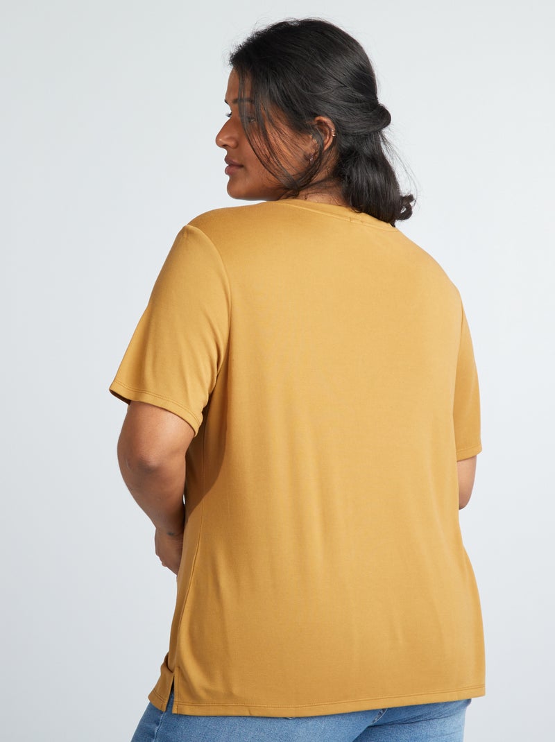 Camiseta elástica de manga corta AMARILLO - Kiabi