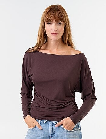 Camiseta elástica de manga larga con elástico en los laterales