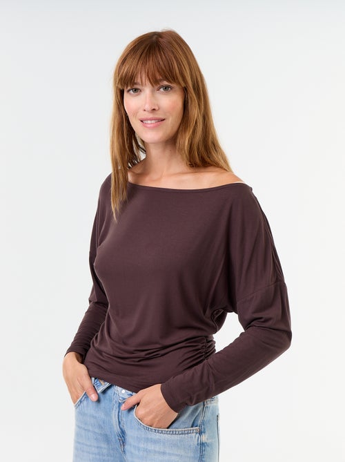 Camiseta elástica de manga larga con elástico en los laterales - Kiabi