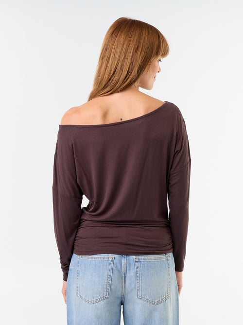 Camiseta elástica de manga larga con elástico en los laterales - Kiabi