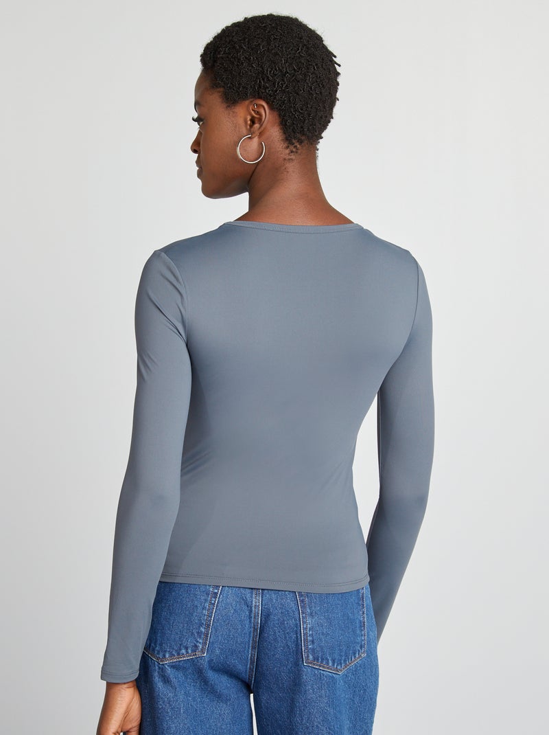 Camiseta elástica de manga larga GRIS - Kiabi