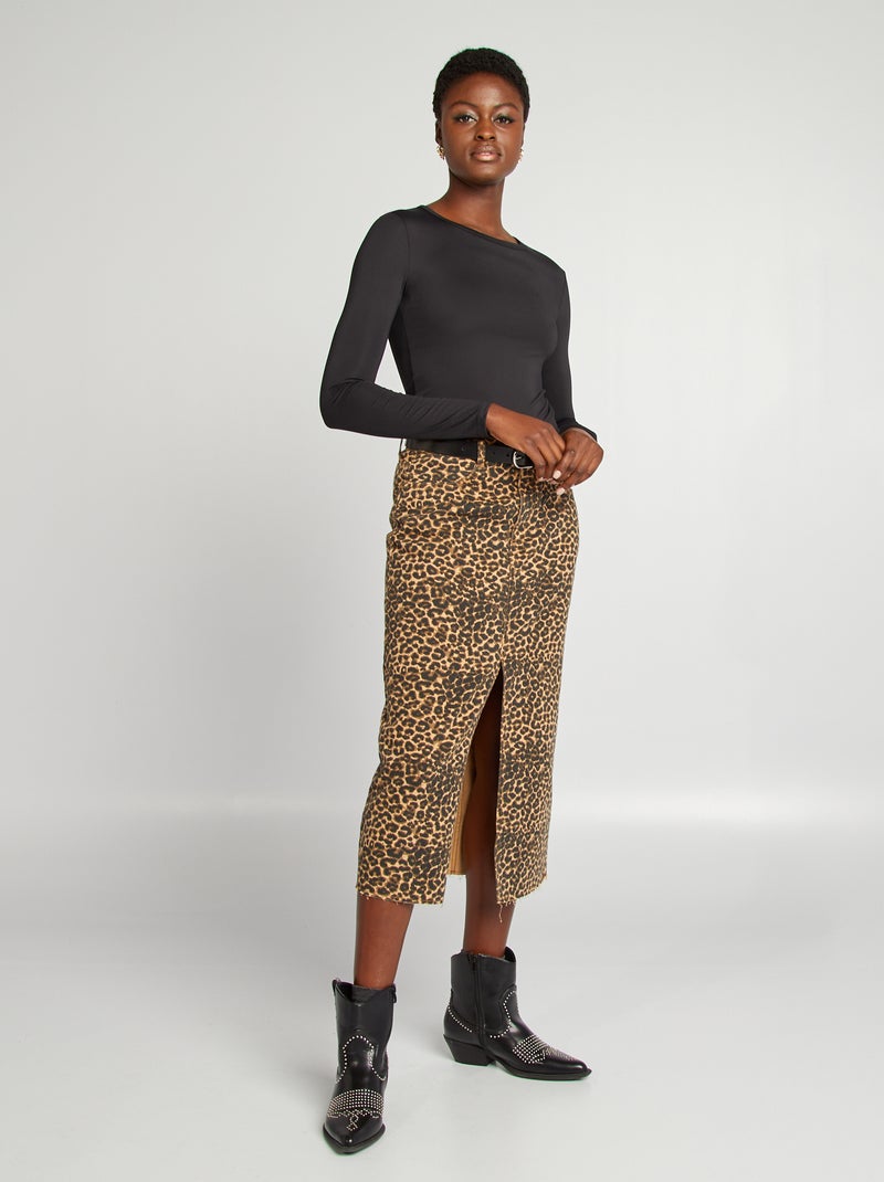 Camiseta elástica de manga larga negro - Kiabi