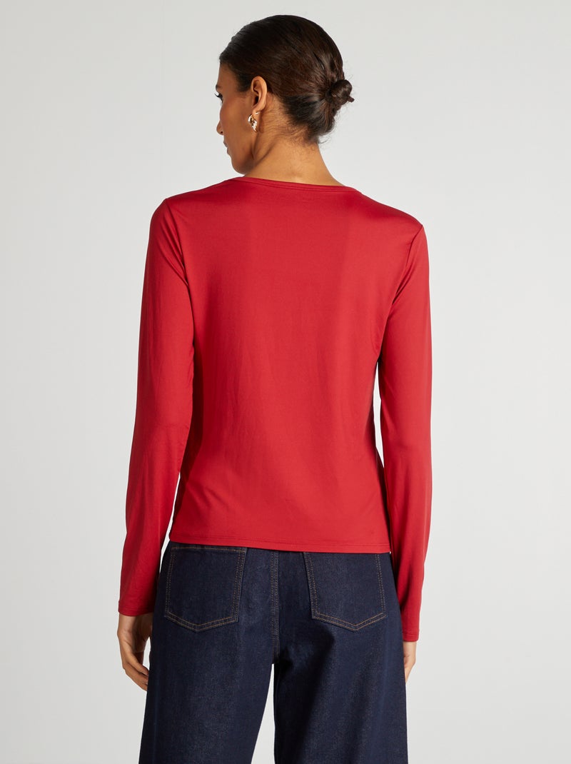 Camiseta elástica de manga larga ROJO - Kiabi