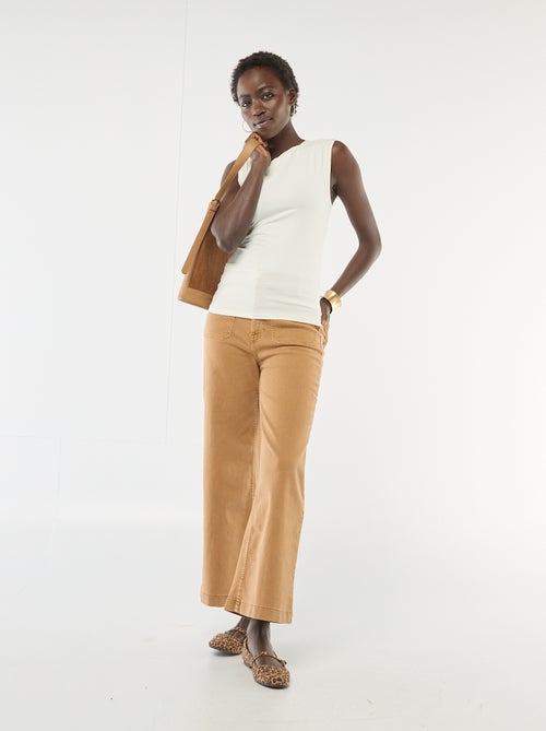 Camiseta elástica lisa asimétrica - Kiabi