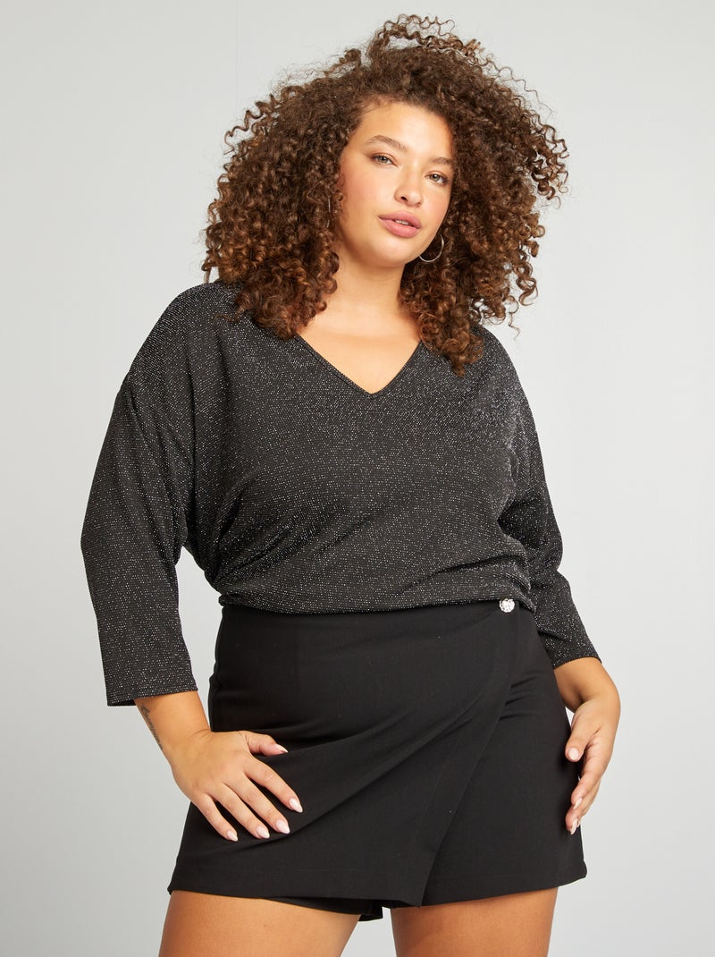 Camiseta elástica 'Vero Moda Curve' NEGRO - Kiabi