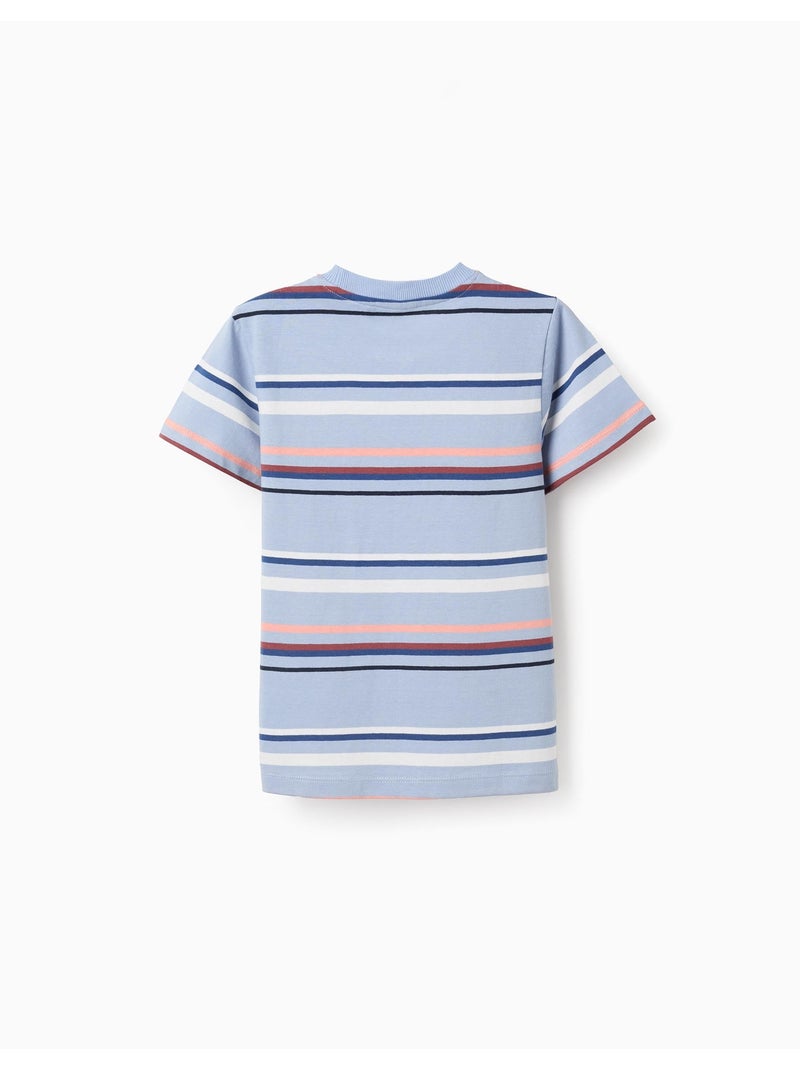 Camiseta en algodón a rayas Azul claro - Kiabi