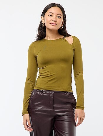 Camiseta entallada con detalle dorado
