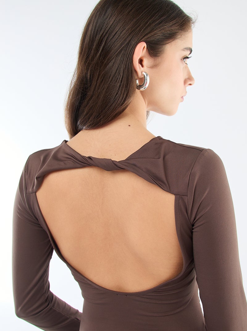 Camiseta espalda descubierta Marron - Kiabi