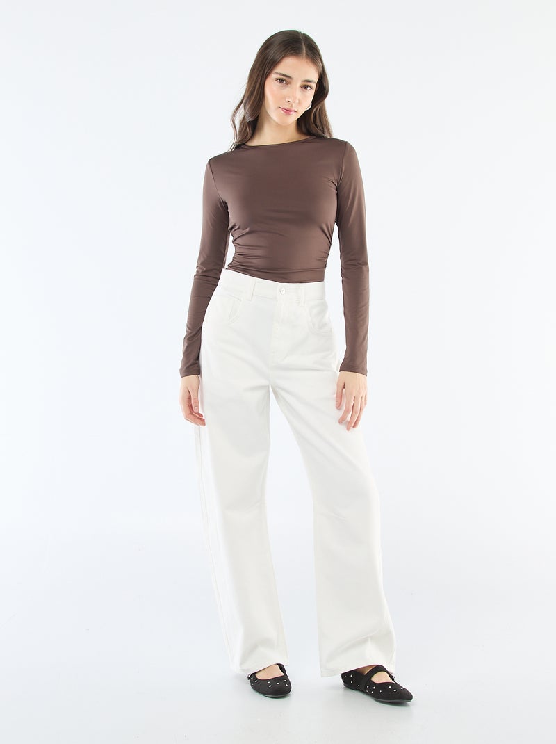 Camiseta espalda descubierta Marron - Kiabi