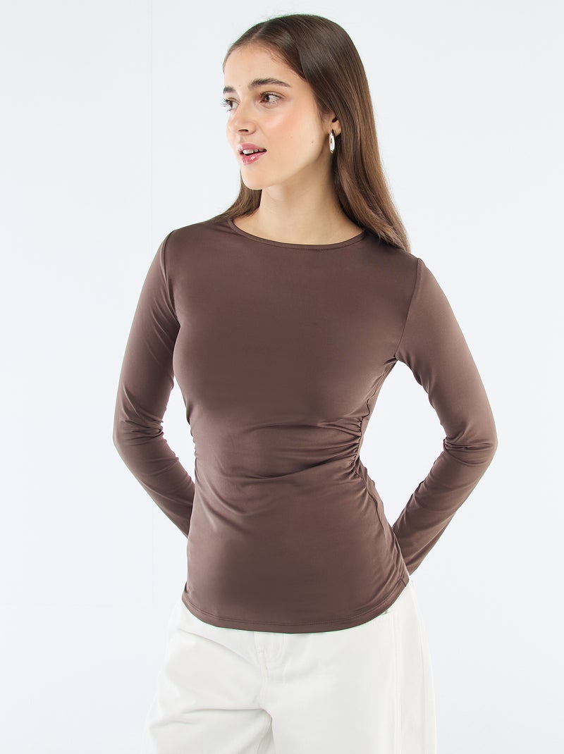 Camiseta espalda descubierta Marron - Kiabi