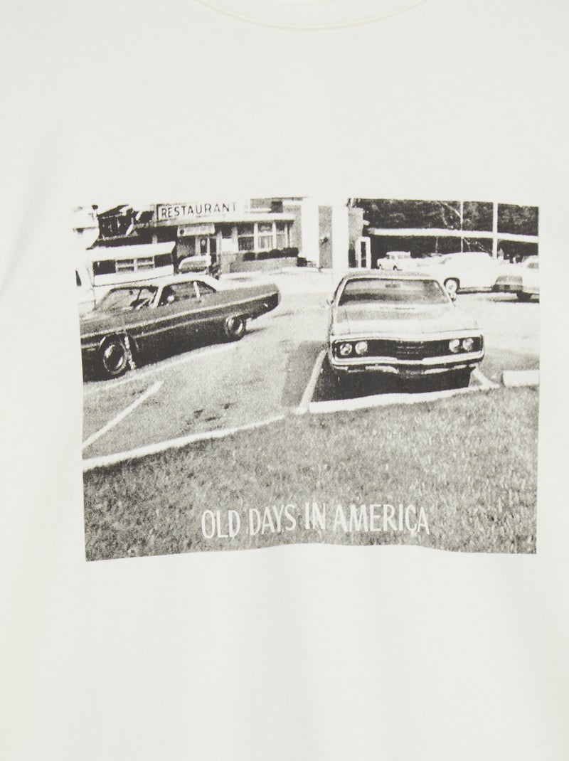 Camiseta estampada - colección fácil de poner BLANCO - Kiabi