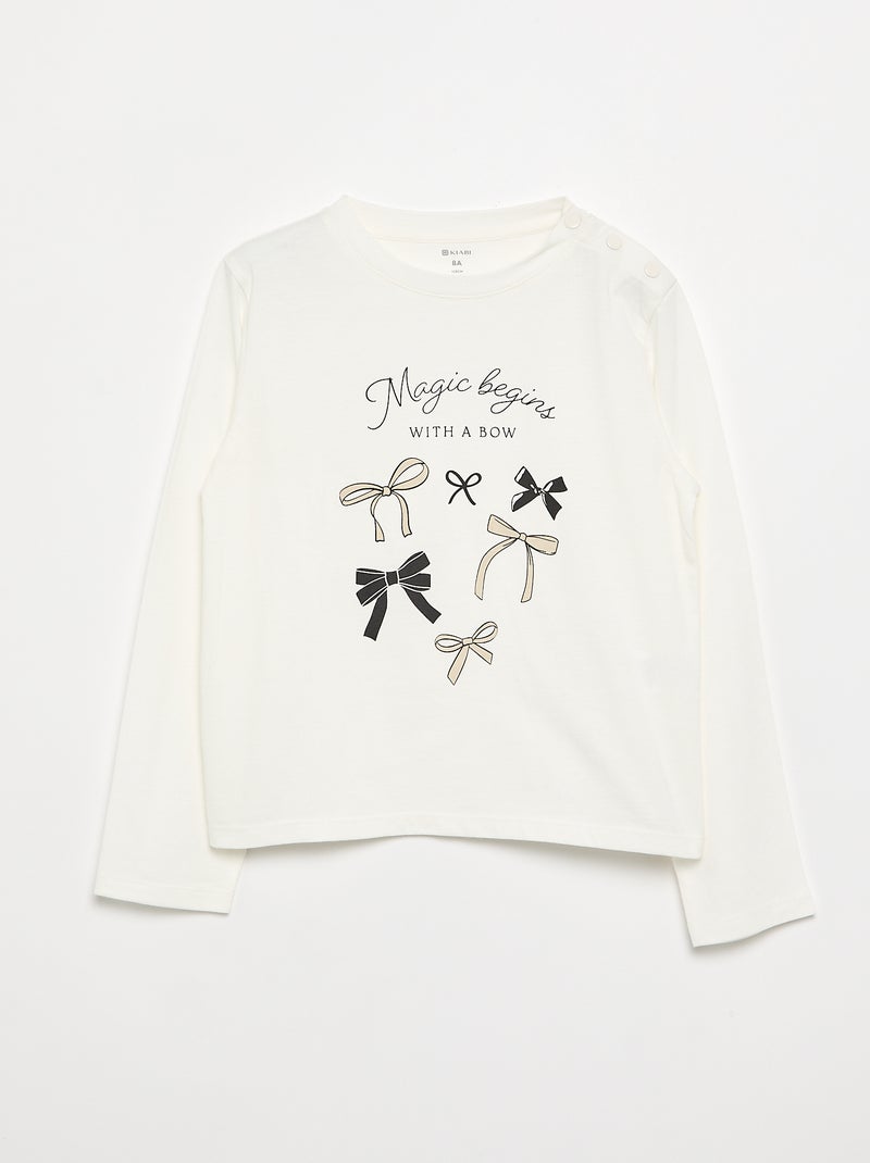 Camiseta estampada - colección fácil de poner Blanco - Kiabi