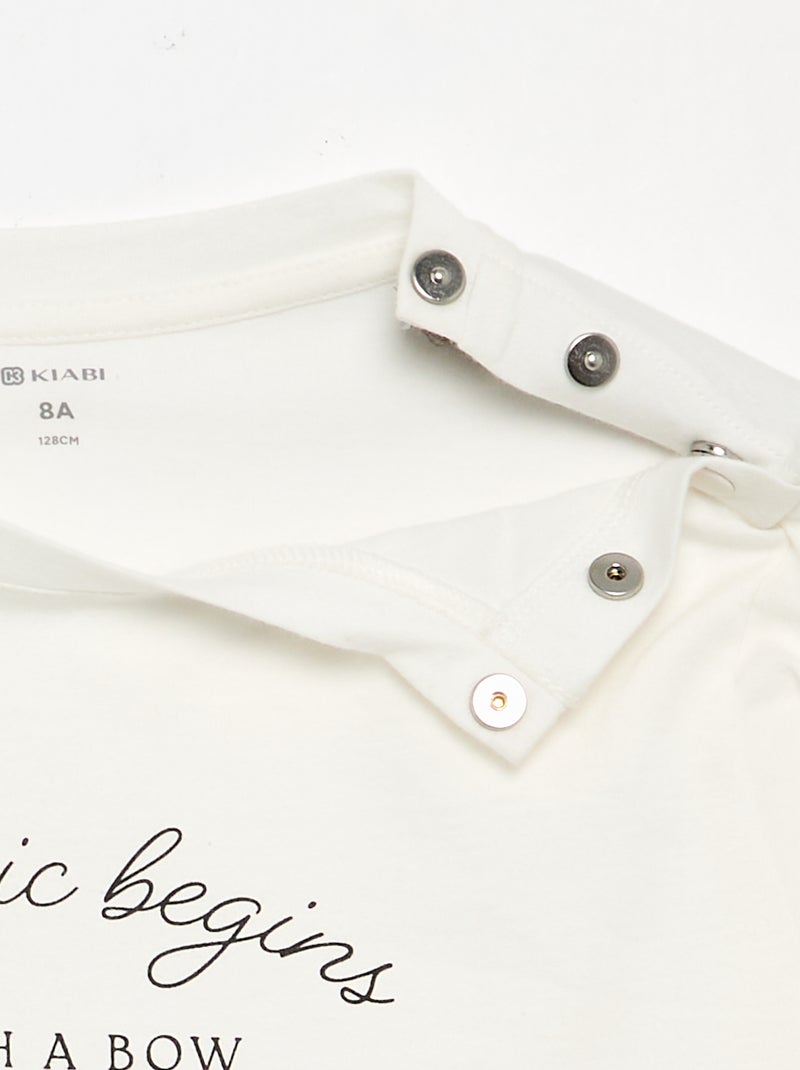 Camiseta estampada - colección fácil de poner Blanco - Kiabi