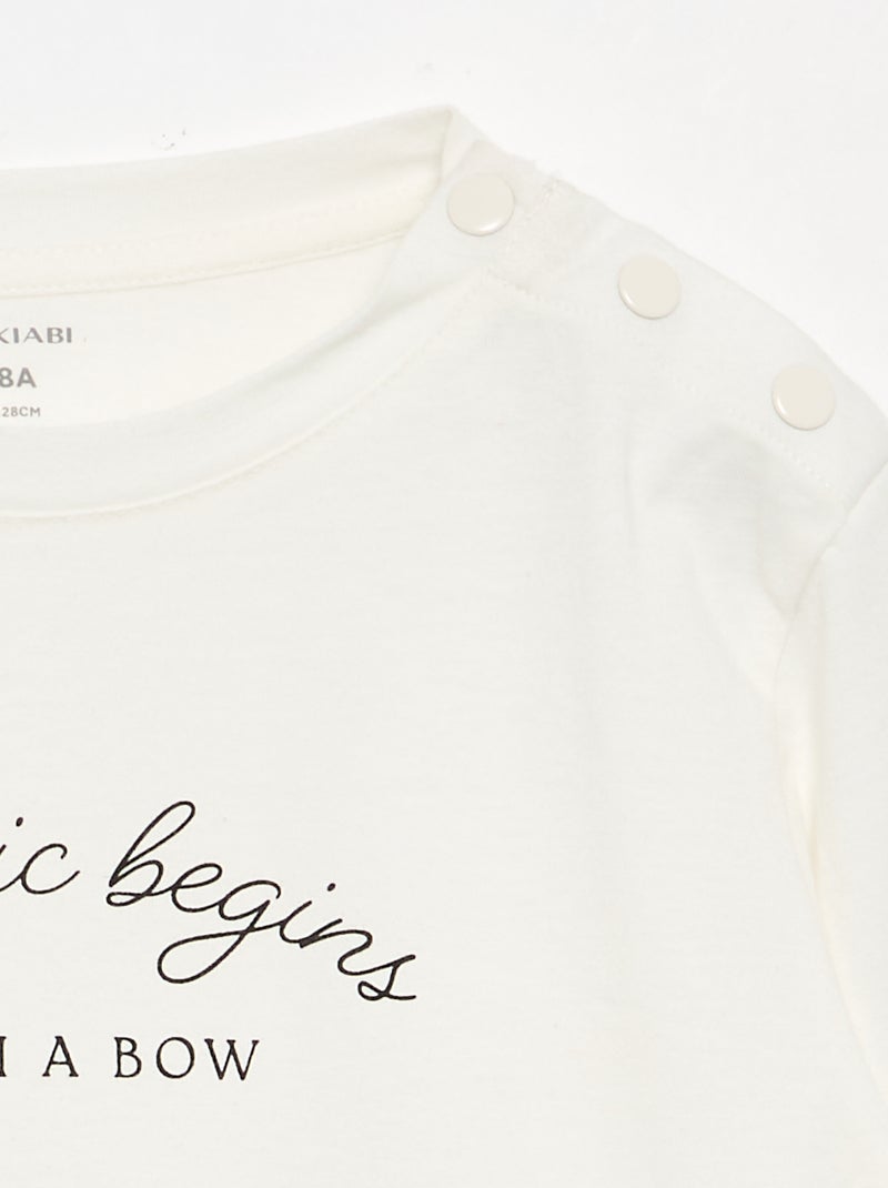 Camiseta estampada - colección fácil de poner Blanco - Kiabi