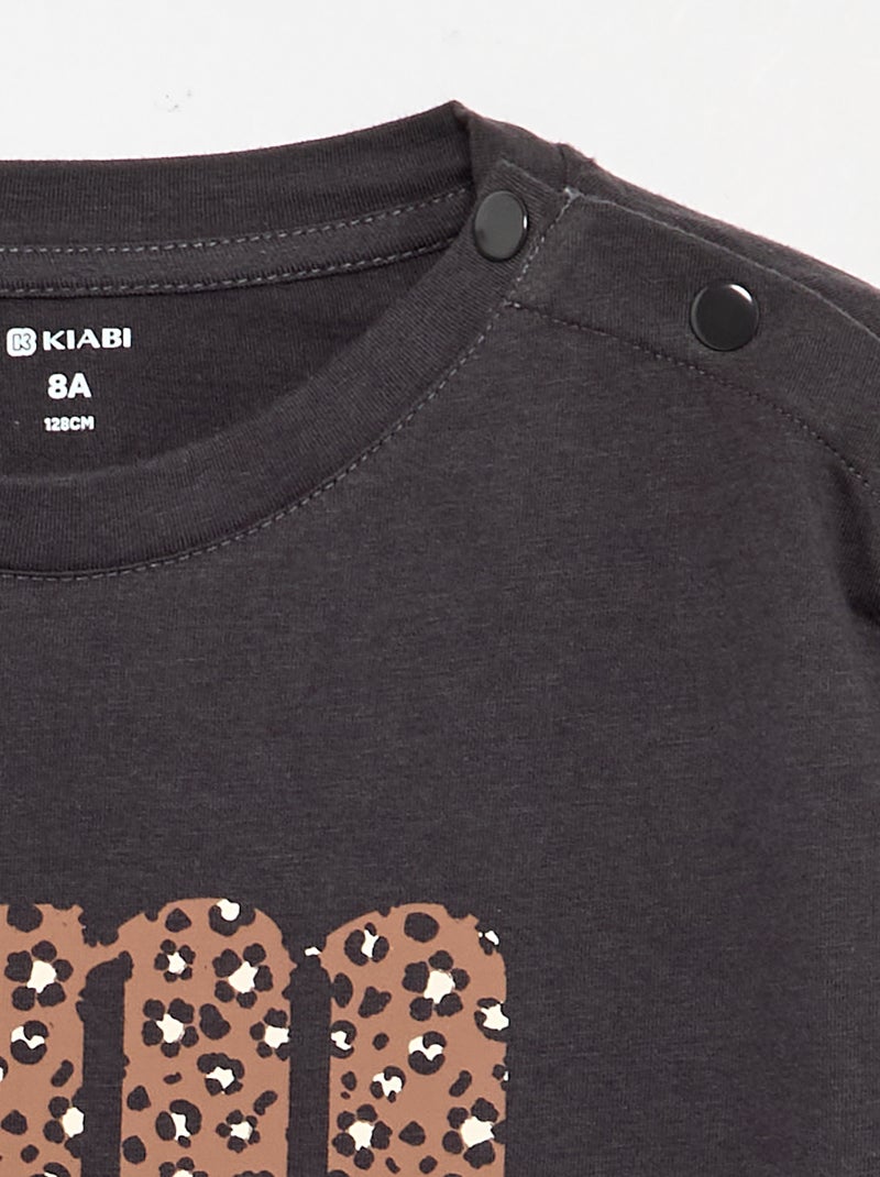 Camiseta estampada - colección fácil de poner Gris - Kiabi