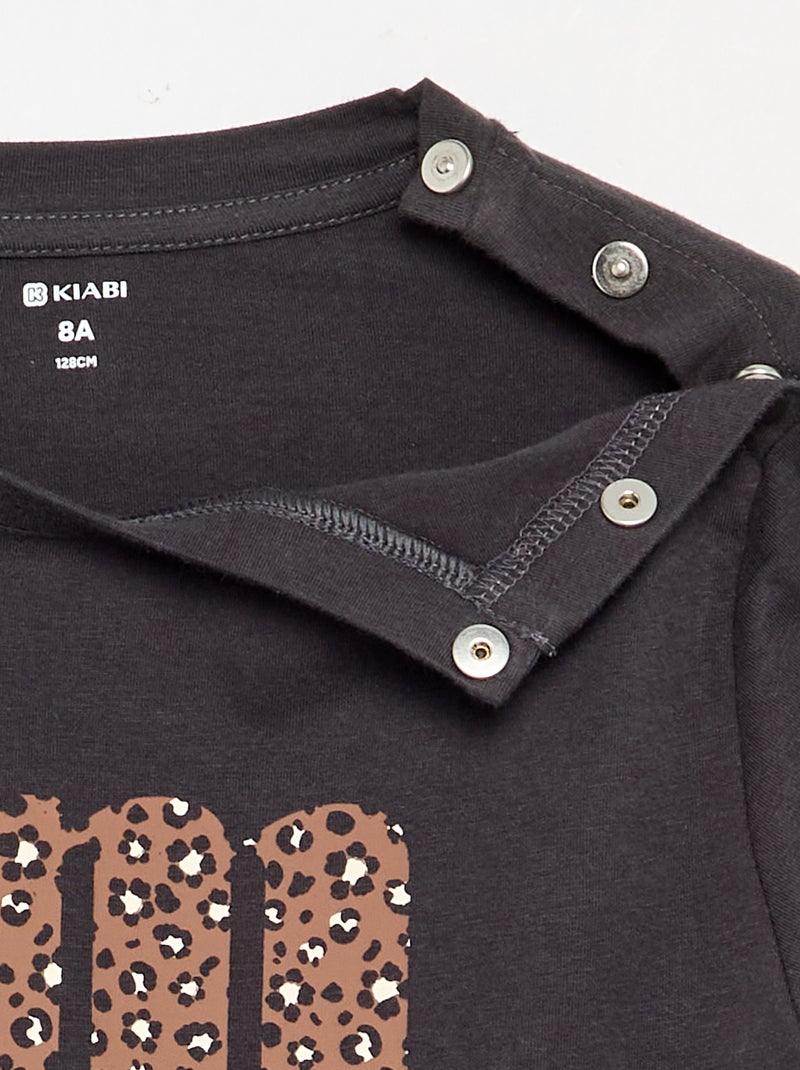 Camiseta estampada - colección fácil de poner Gris - Kiabi