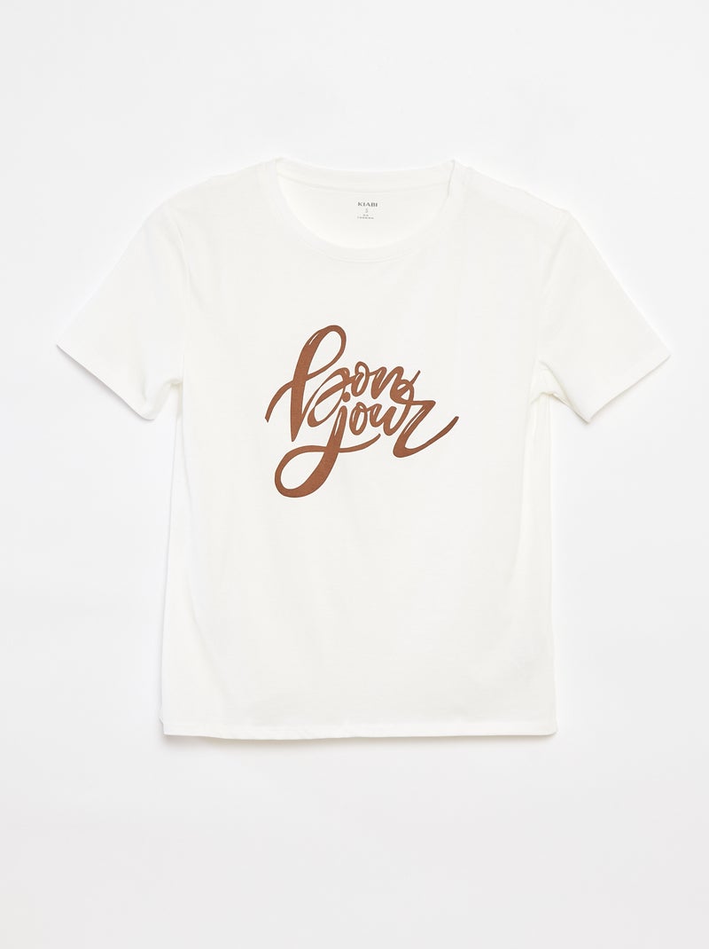Camiseta estampada - So Easy Blanco - Kiabi