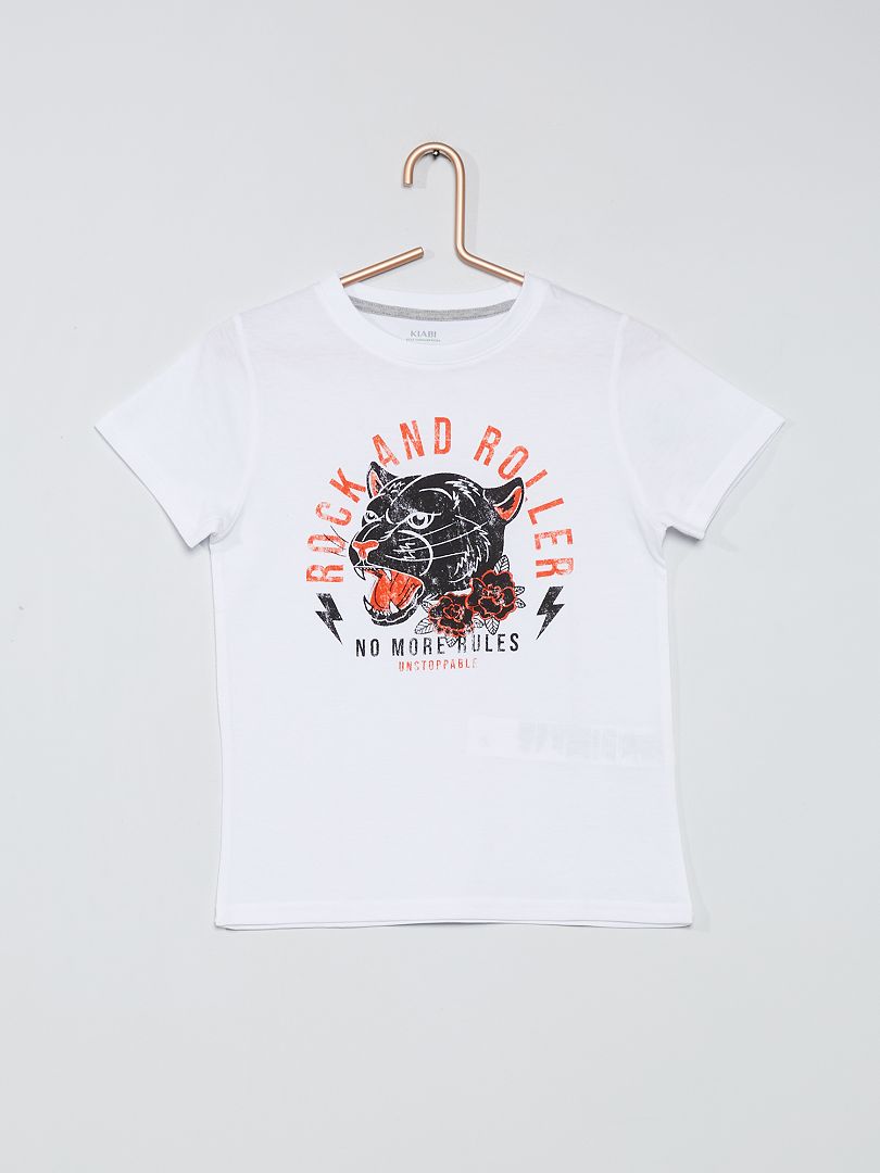 Camiseta estampada 100 % algodón BLANCO - Kiabi