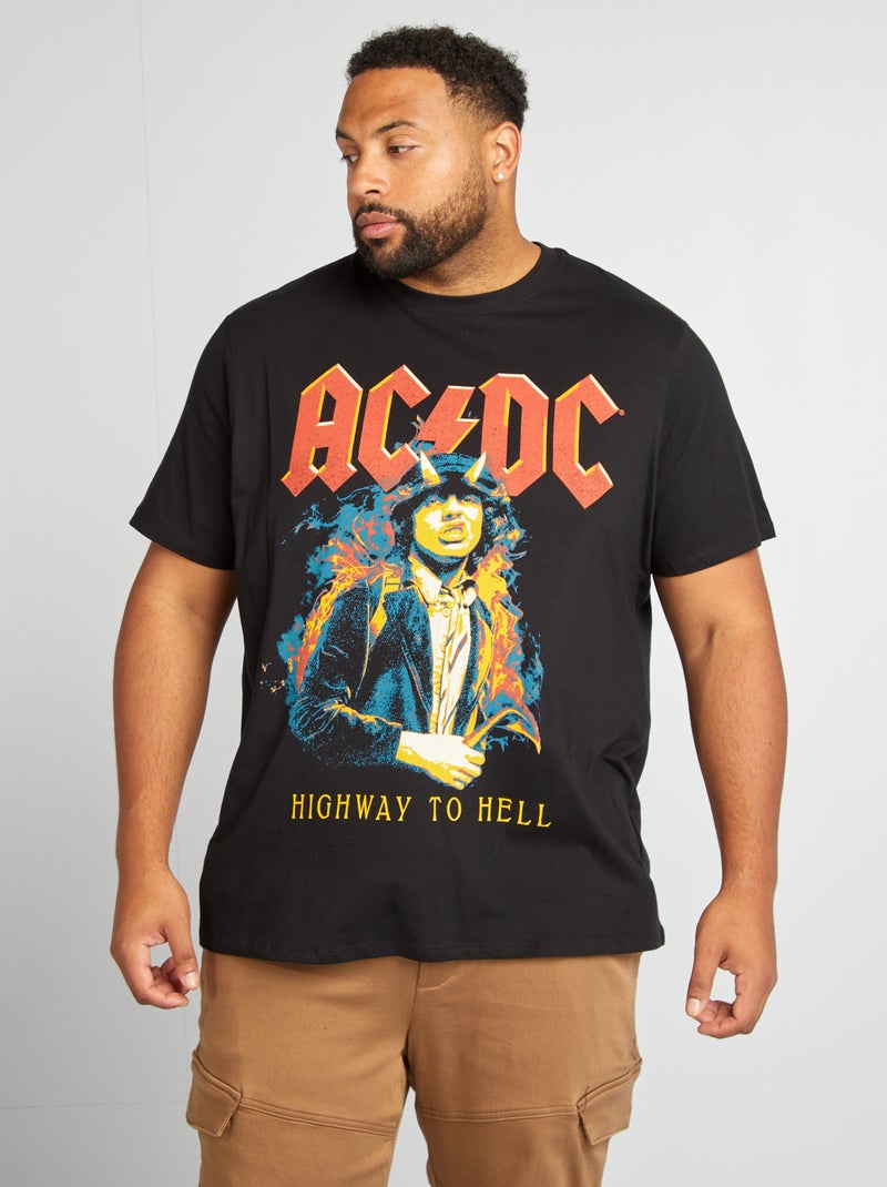 Camiseta estampada 'AC/DC' de manga corta negro - Kiabi