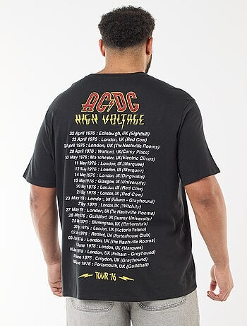 Camiseta estampada 'AC/DC' de manga corta