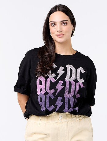 Camiseta estampada 'AC/DC' de manga corta