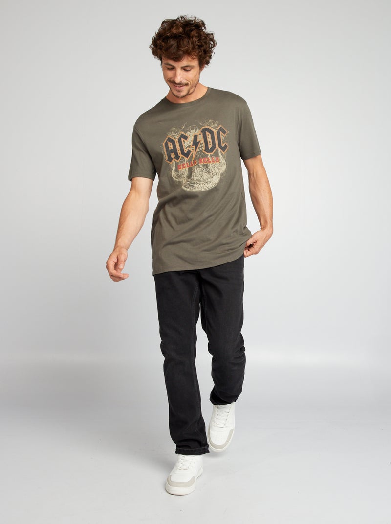 Camiseta estampada ACDC KAKI - Kiabi