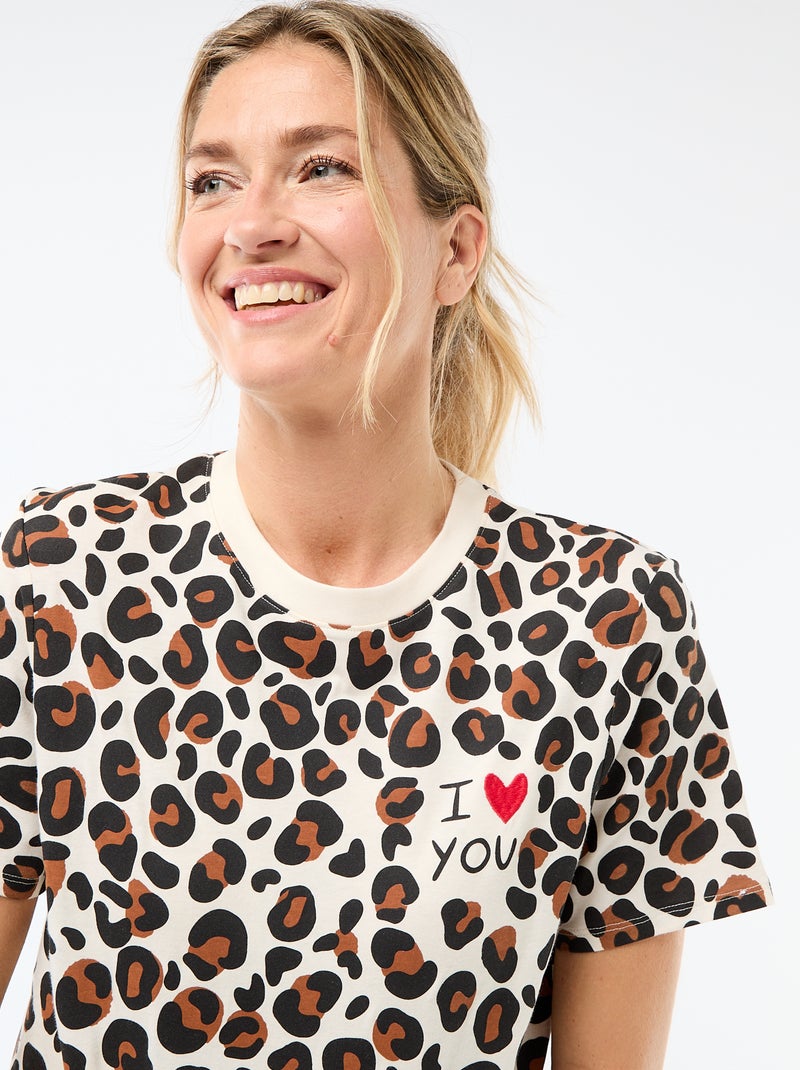 Camiseta estampada 'Agathe Sorlet x Kiabi' - San Valentín Blanco - Kiabi