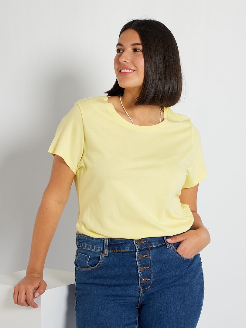 Camiseta estampada amarillo limón - Kiabi