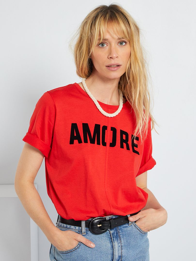 Camiseta estampada 'Amore' ROJO - Kiabi