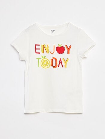 Camiseta estampada animada de manga corta