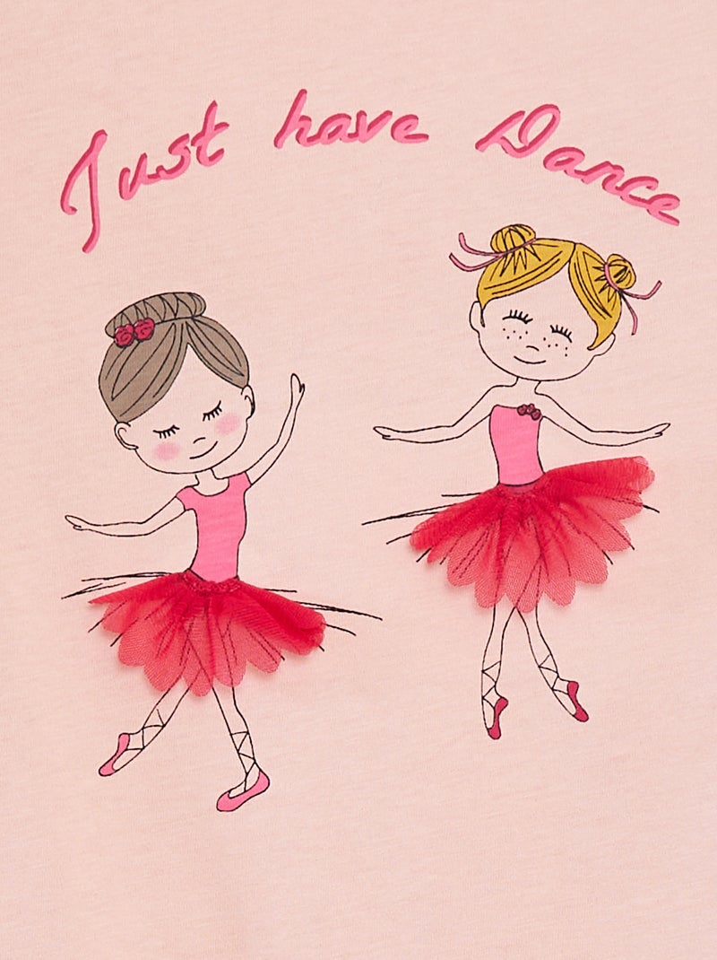 Camiseta estampada animada de manga corta Rosa - Kiabi