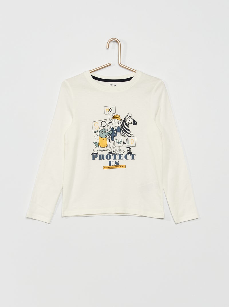 Camiseta estampada 'animales' BLANCO - Kiabi