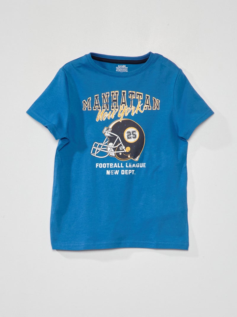 Camiseta estampada AZUL - Kiabi