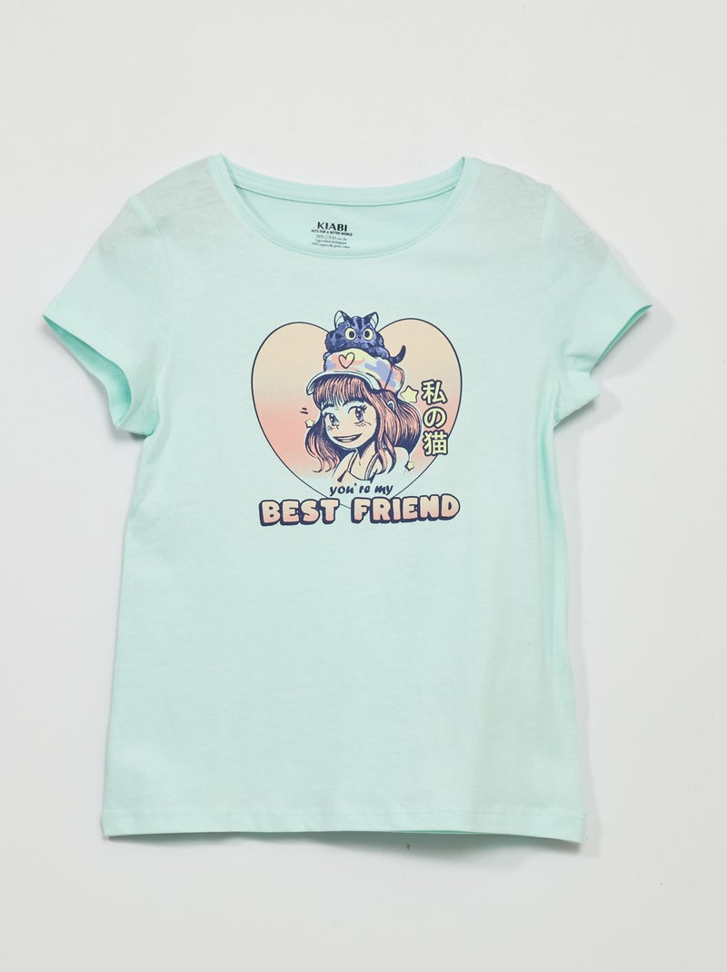 Camiseta estampada AZUL - Kiabi