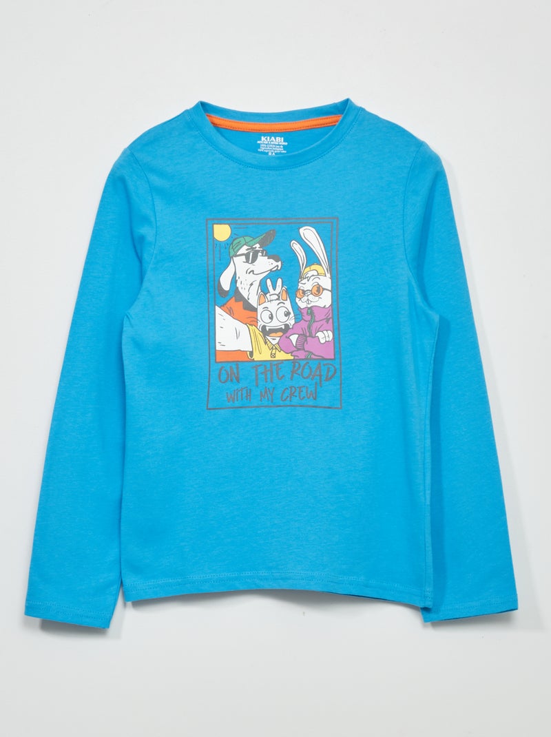 Camiseta estampada AZUL - Kiabi