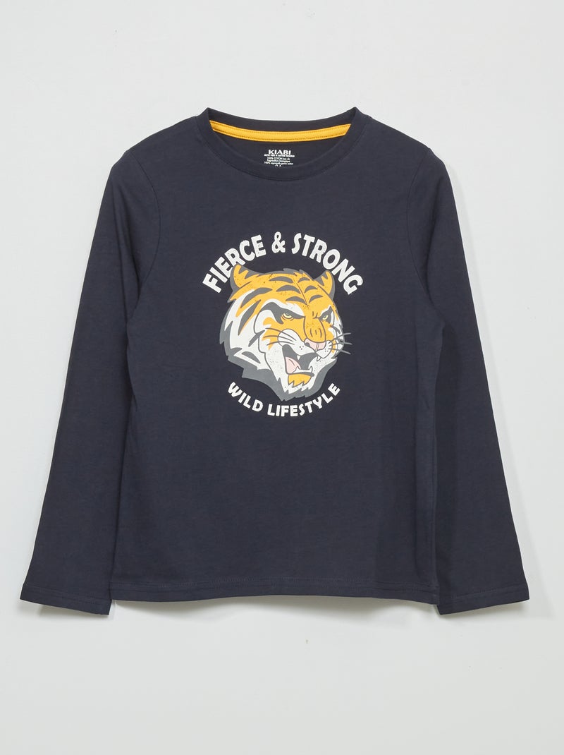 Camiseta estampada AZUL - Kiabi