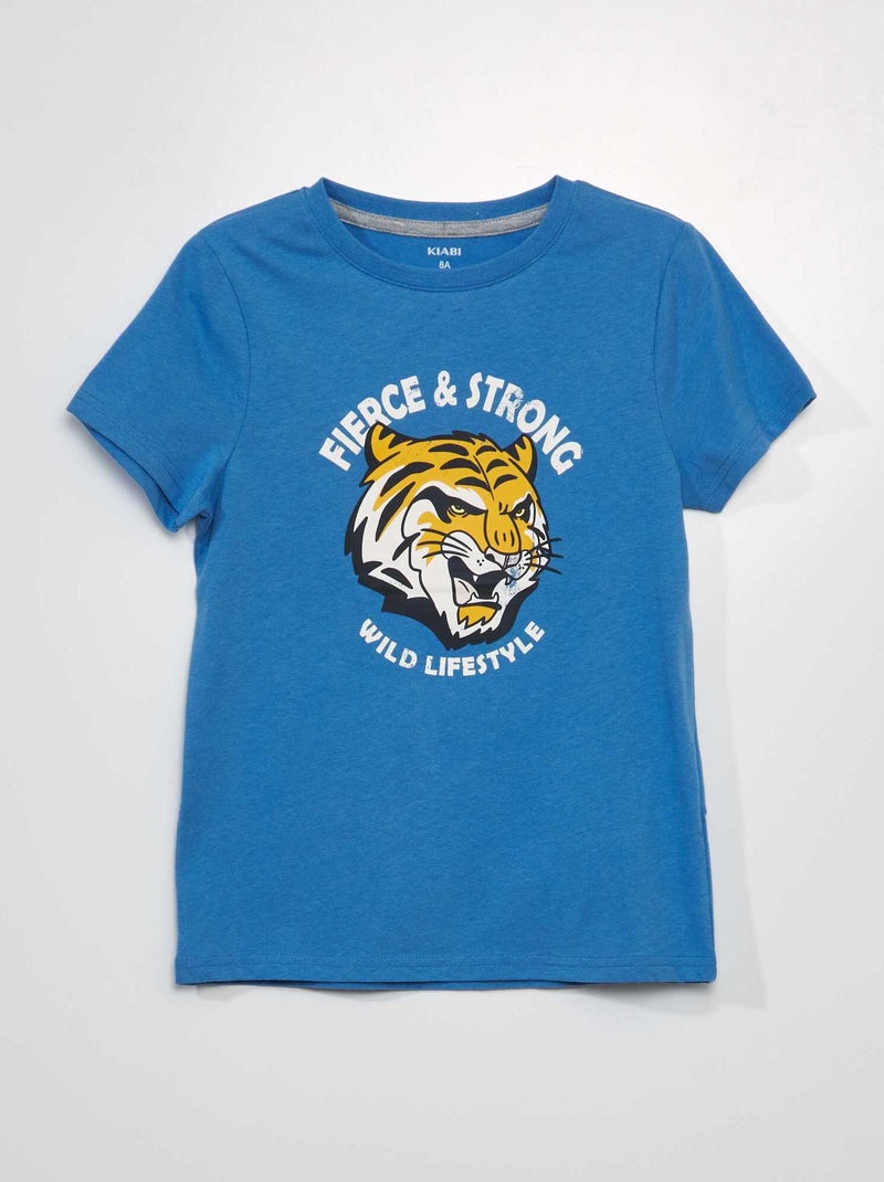 Camiseta estampada AZUL - Kiabi