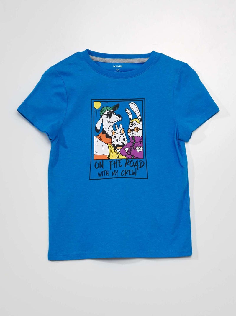 Camiseta estampada AZUL - Kiabi