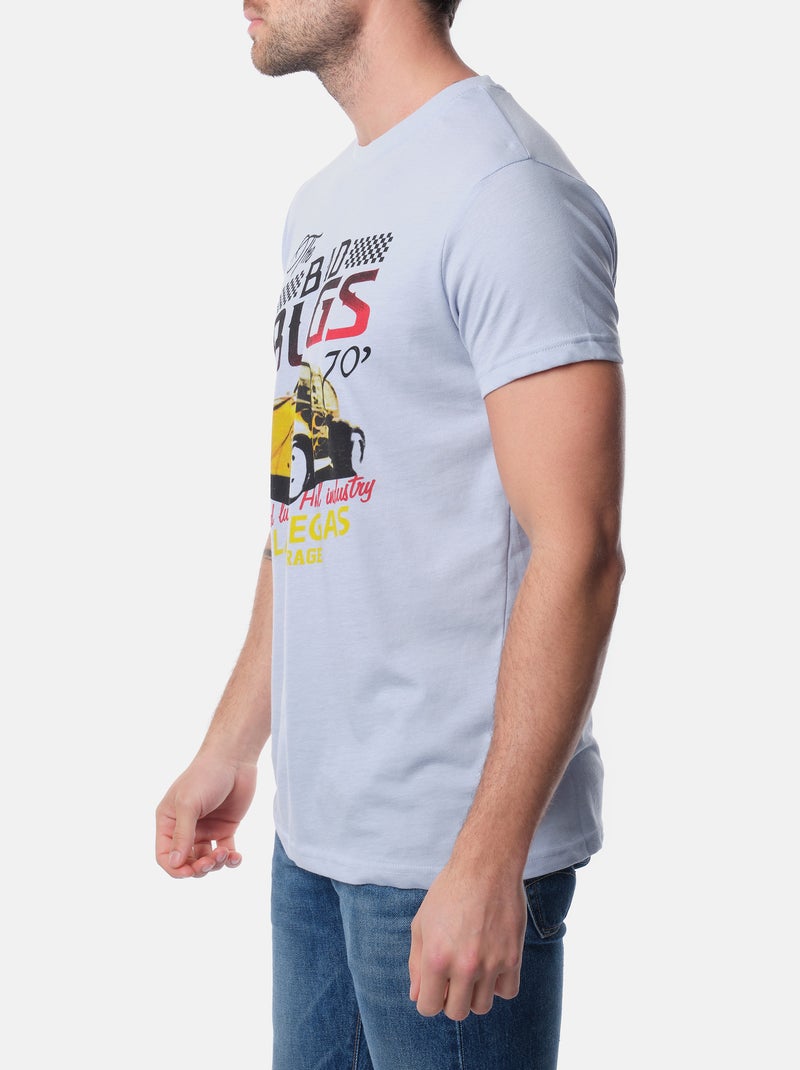 Camiseta estampada Azul cielo - Kiabi