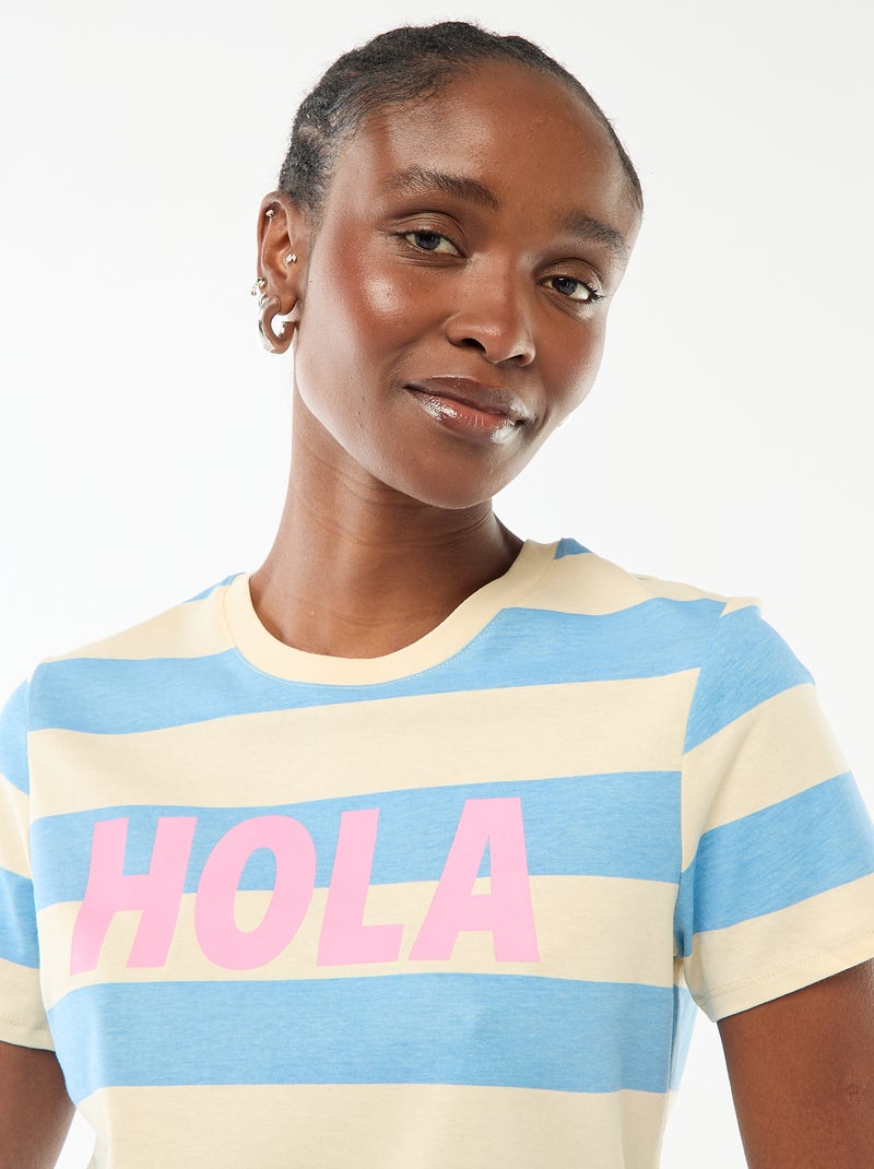 Camiseta estampada Azul - Kiabi