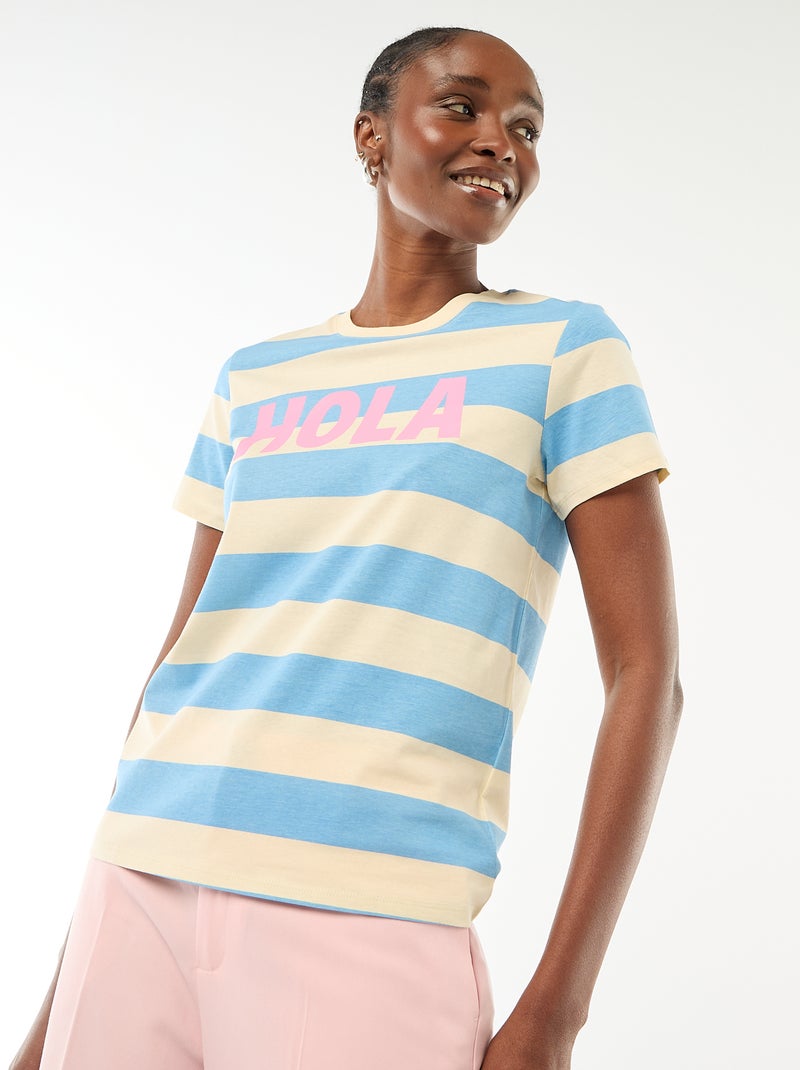 Camiseta estampada Azul - Kiabi