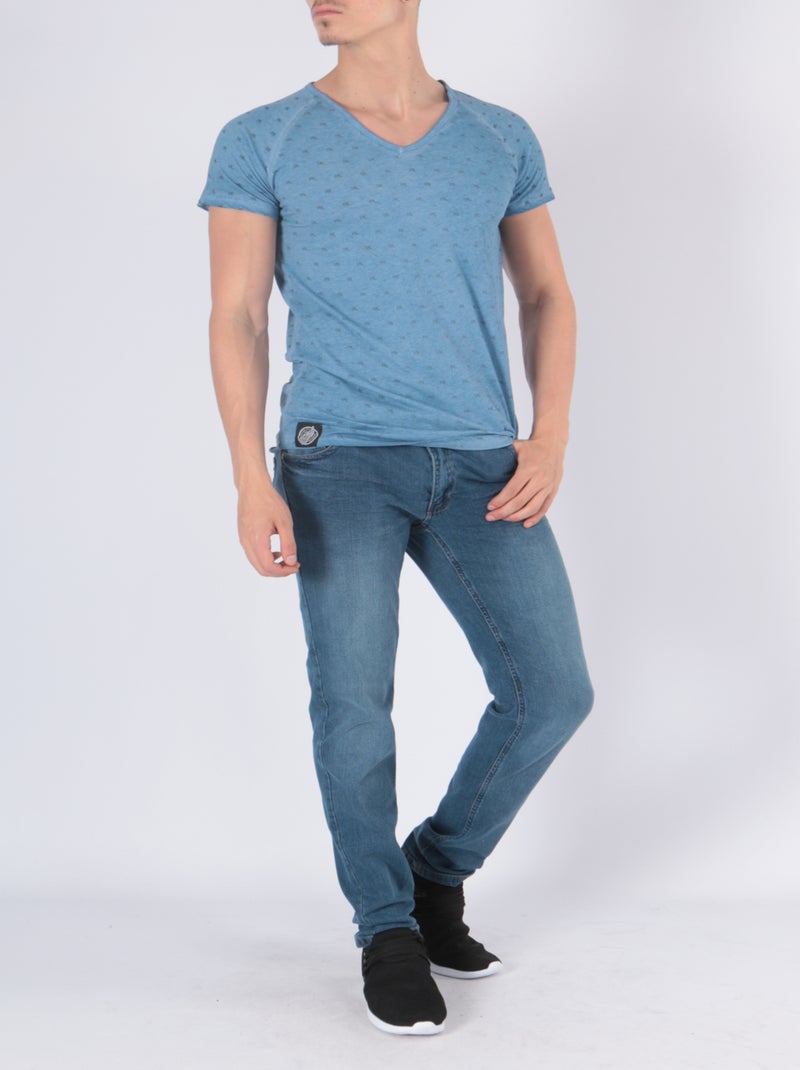 Camiseta estampada Azul - Kiabi