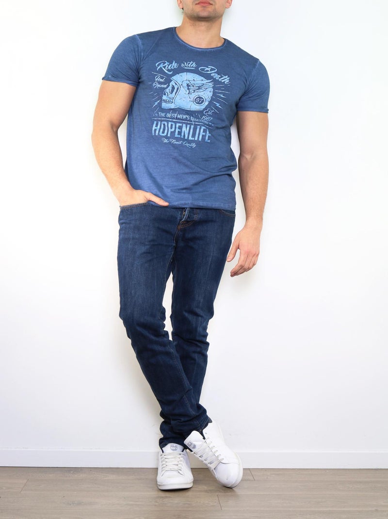 Camiseta estampada Azul marino - Kiabi
