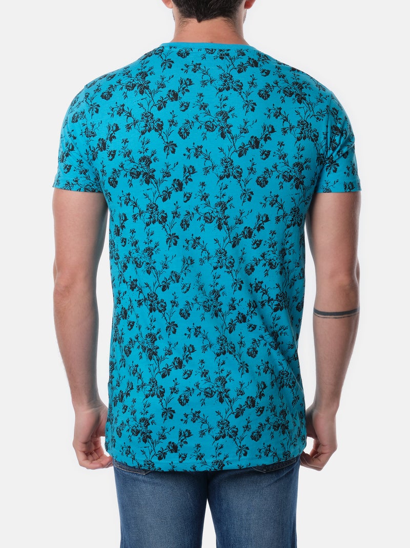Camiseta estampada Azul turquesa - Kiabi