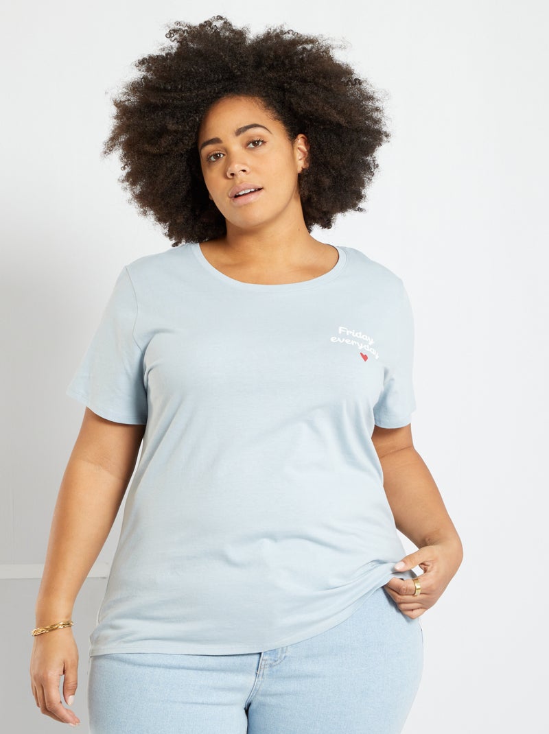 Camiseta estampada AZUL - Kiabi