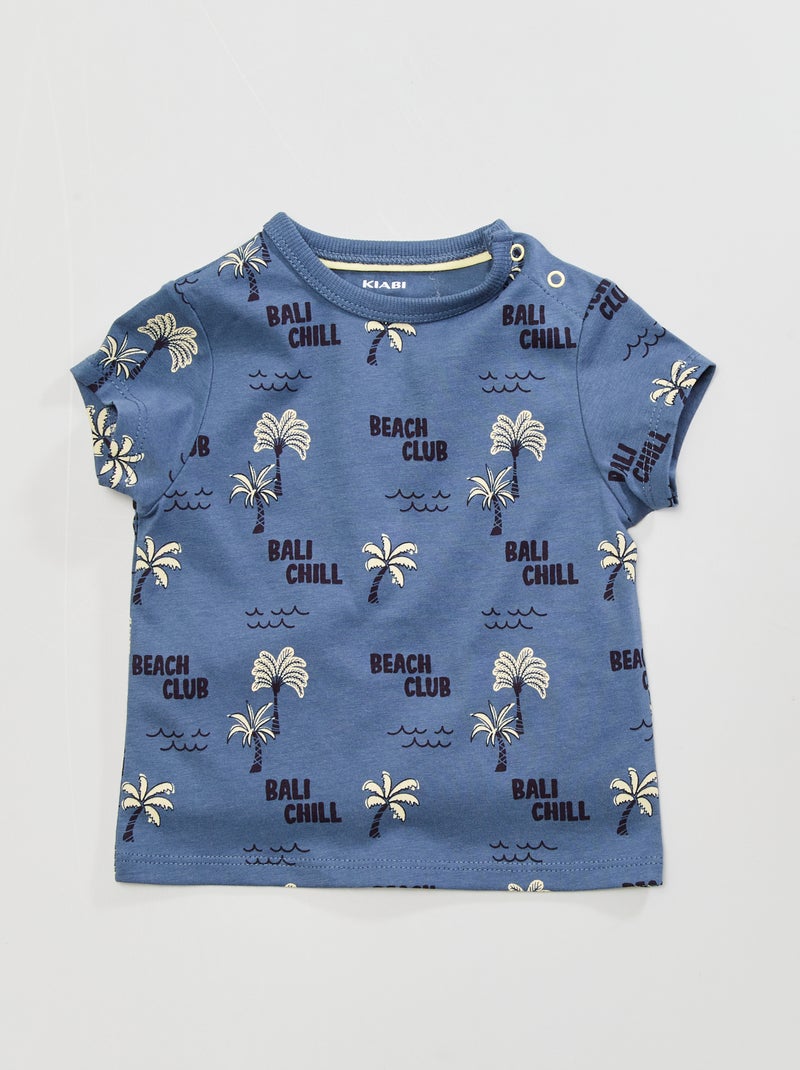 Camiseta estampada 'Bali' AZUL - Kiabi
